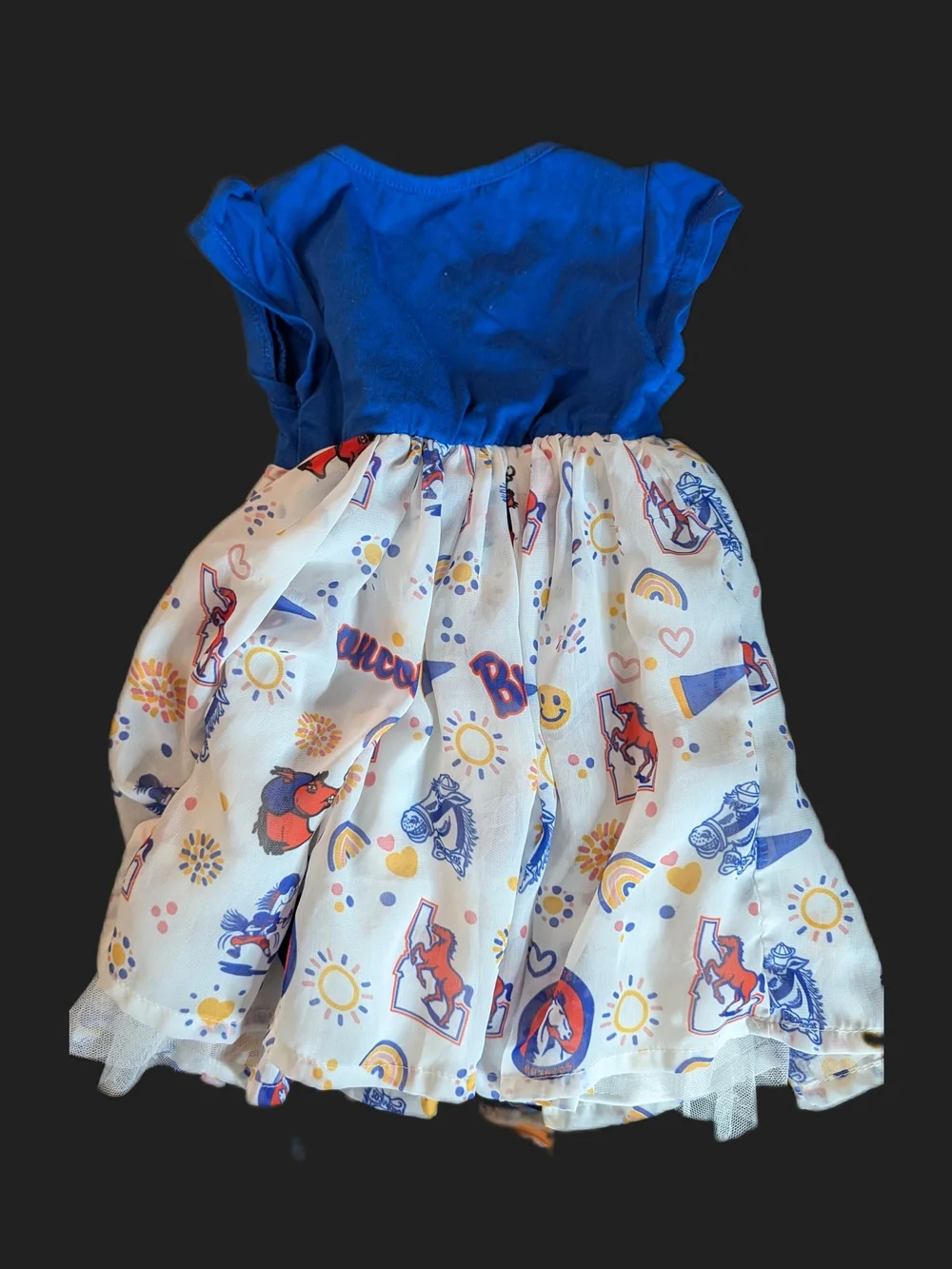 Boise State Broncos Blue & Cream Baby Girls' Team Print Dress